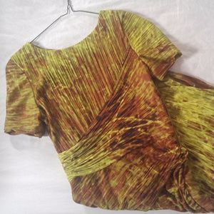 Halston Heritage Mustard Yellow Ombre Mini Dress